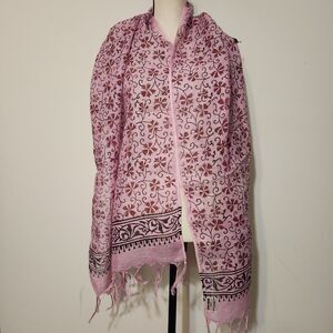 100% pure Linen Hand Block Print Royal Bengal Krafts Scarf Wrap Stole